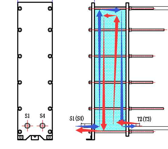 板式換熱器進出口 板式換熱器進出口
